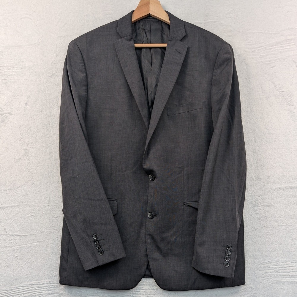 Bar III Blazer Men's 44R Gray Slim Fit Wool Business Dark Academia Sport Coat
